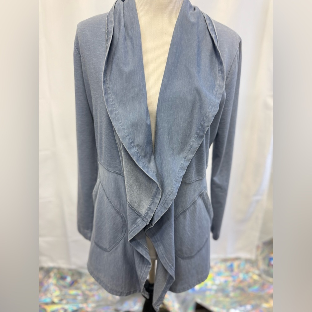 Women’s Té Verde Open Front Draped Cardigan Waterfall‎ Lightweight Jacket Size L